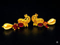 22kt Silver Polki Diamond Meenakari Drop Earrings, Indian Wedding Jadau Jewelry