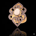 Exclusive Citrine & Diamond Polki Ring, 18k Silver,Sterling Silver Victorian Designing Ring