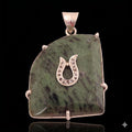 Victorian Rubyzosite Diamond Polki Pendant, 18k Silver Sterling Silver Handmade