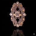 Victorian Rosecut Diamond Polki Ring, 18k Silver Sterling Silver, Jadau Artistry